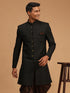 Vastramay Men's Black Sherwani Only Top